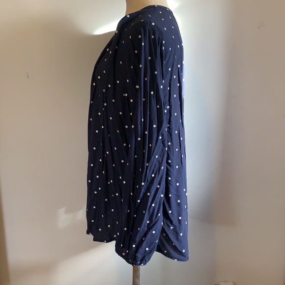 Old Navy XXL Dark Blue White Polka Bot Blouse - Picture 3 of 7